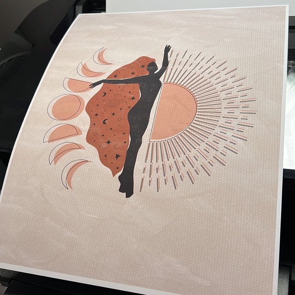 Wall Art Bohemian Woman Silhouette Celestial Print Poater Unframed - Picture 8 of 16